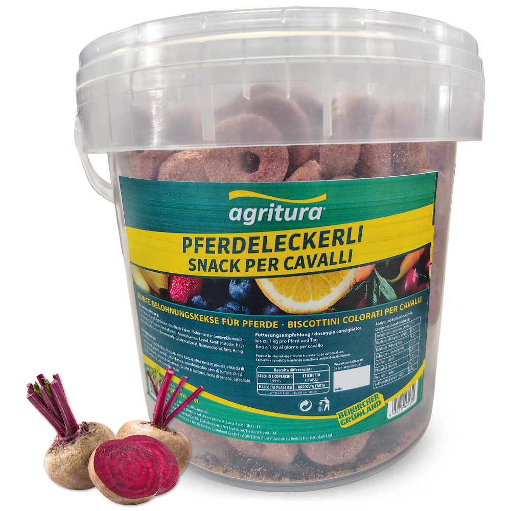 Agritura Biscotti per Cavalli Barbabietola Rossa - Snack Naturali Croccanti 3,3L