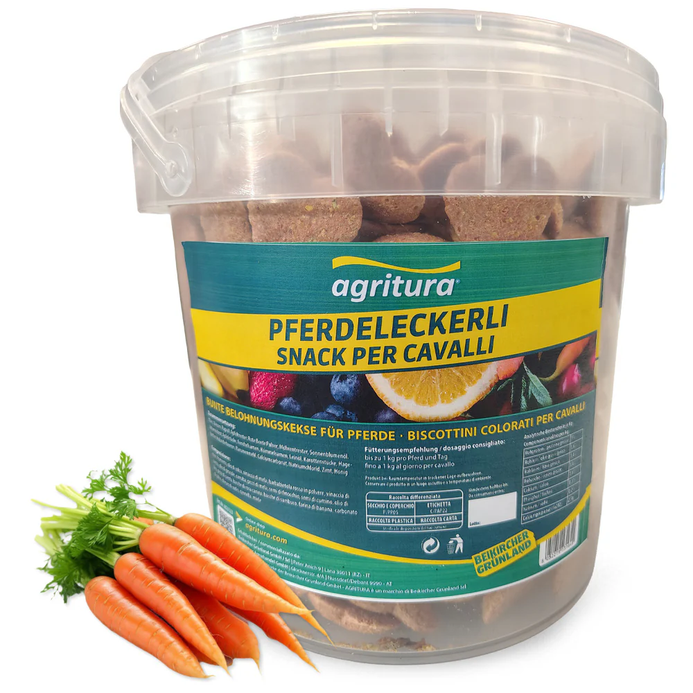 Agritura Biscotti per Cavalli Carota - Snack Naturali Croccanti 3,3L