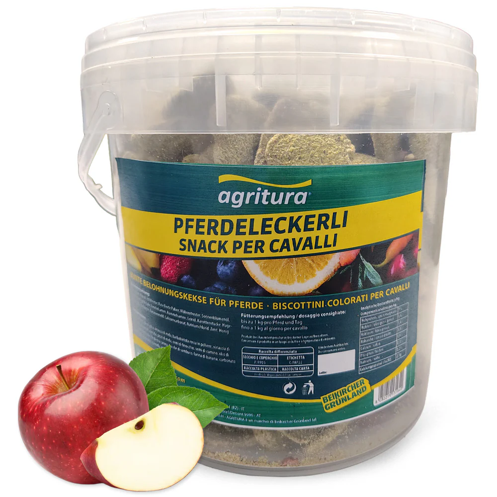 Agritura Biscotti per Cavalli Mela - Snack Naturali Croccanti 3,3L