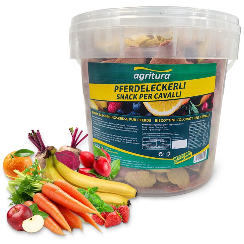 Agritura Biscotti per Cavalli Mix Gusti - Snack Naturali Croccanti 3,3L
