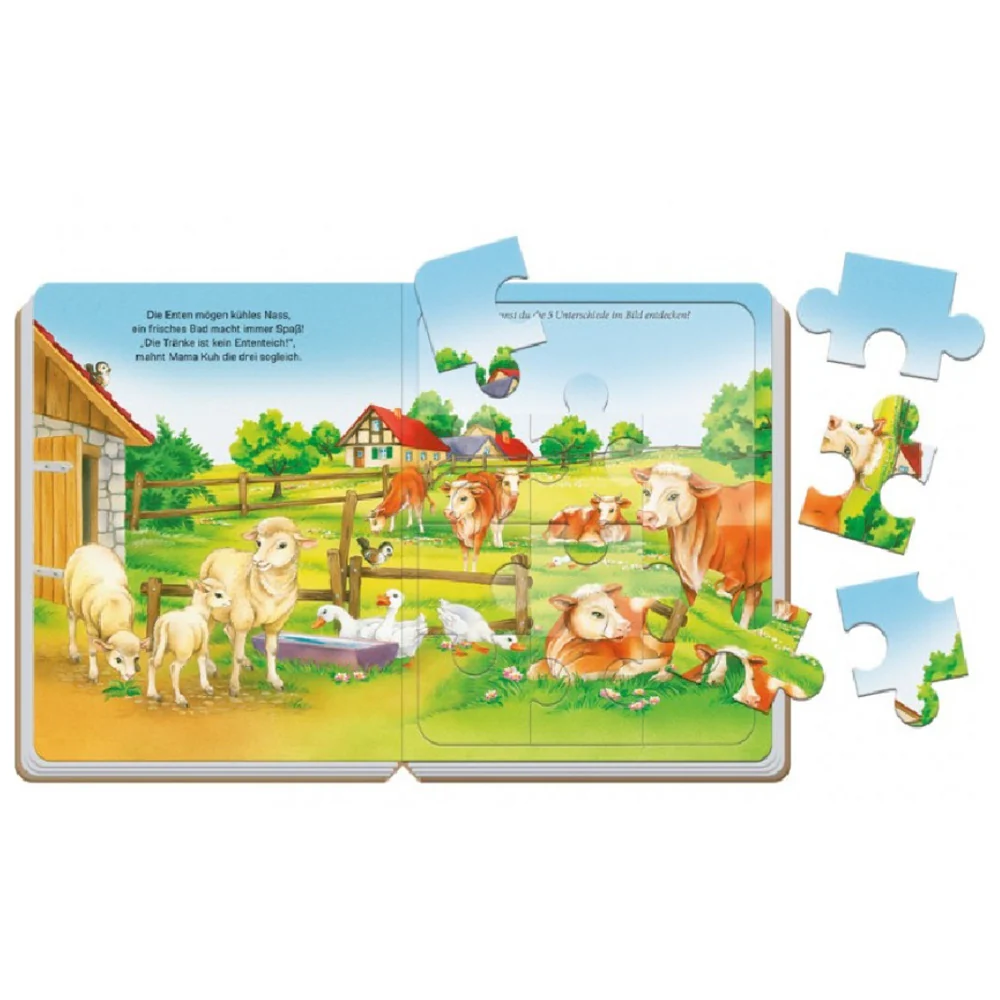 Agritura libro puzzle in cartone fattoria – 4 puzzle con storie in rima - Image 2
