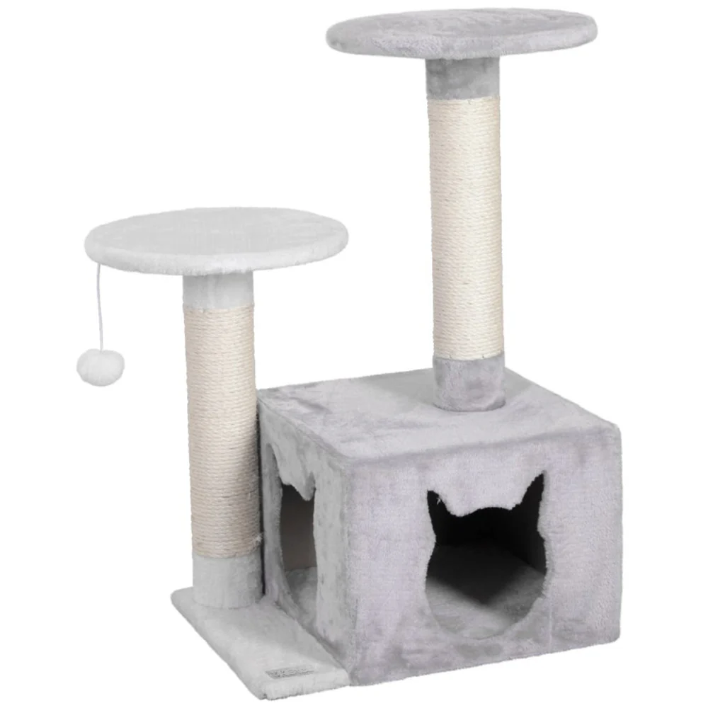 Albero tiragraffi Saphir Light bianco e grigio 80cm