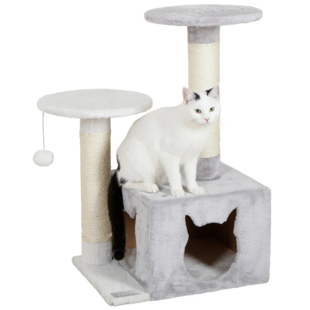 Albero tiragraffi Saphir Light bianco e grigio 80cm - Image 3