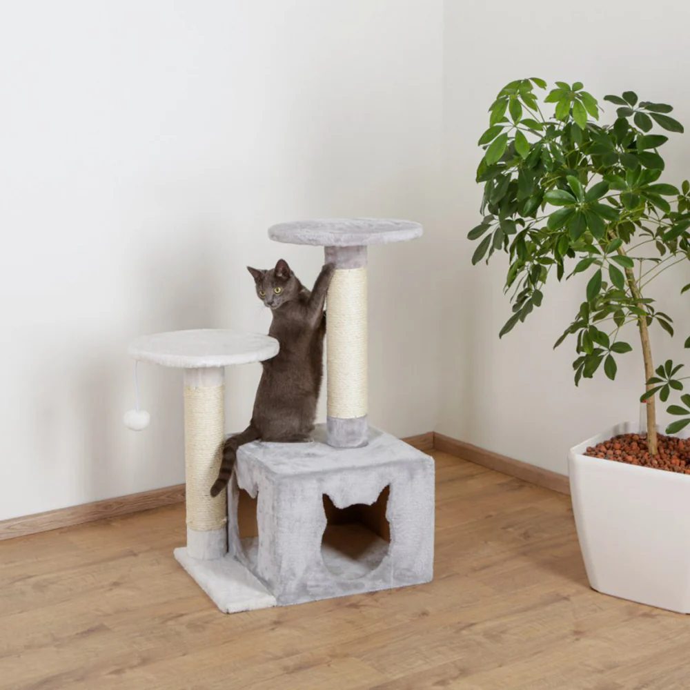 Albero tiragraffi Saphir Light bianco e grigio 80cm - Image 5
