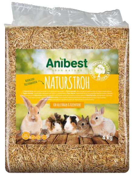 Anibest Paglia Naturale – Lettiera per Piccoli Animali, Assorbente e Isolante Termico