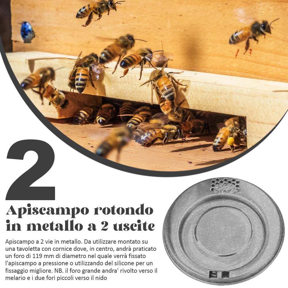 Apiscampo rotondo in metallo a 2 uscite - Image 9