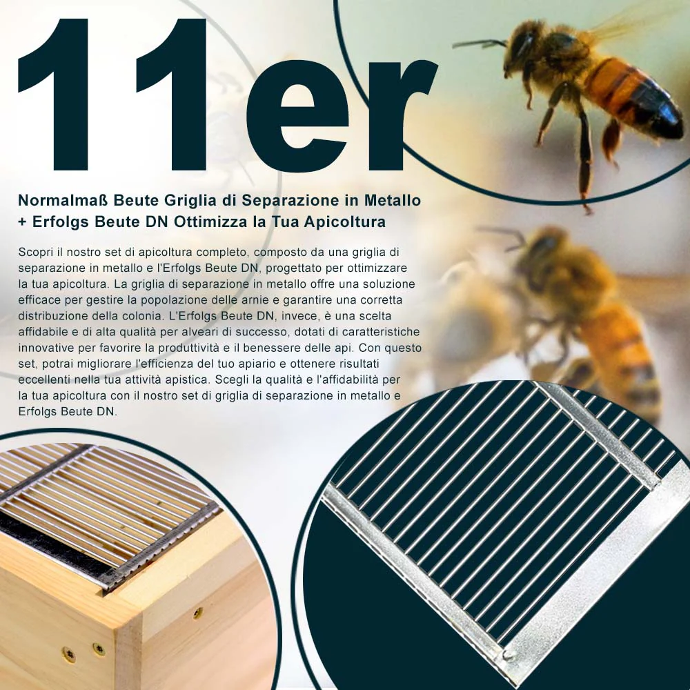 Barriera metallica zincata 11 favi per arnia standard - Image 14