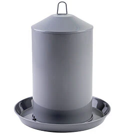 Bevitore a Parete Doppia in Metallo Verniciato 12 L - Dispenser d'Acqua per Pollame Resistente e Isolato