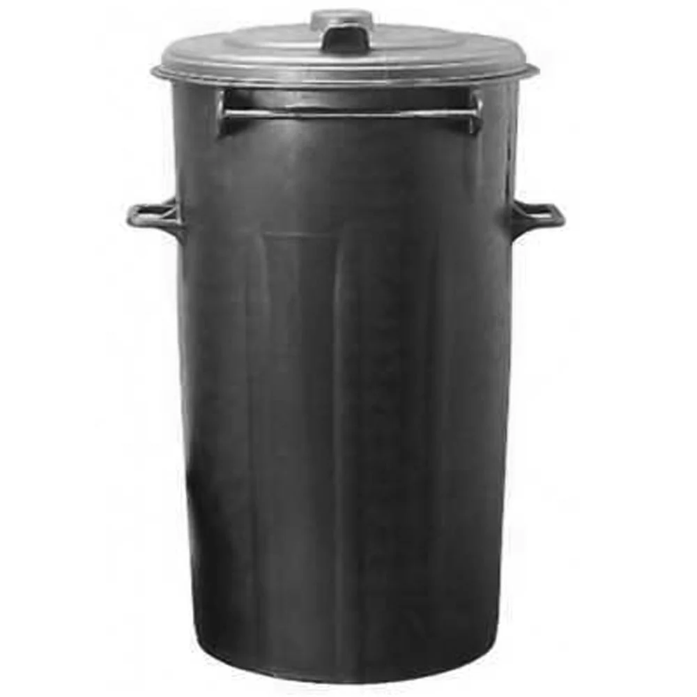 Bidone nero in plastica con coperchio e 2 manici – 80lt, 100lt, 110lt - Image 2