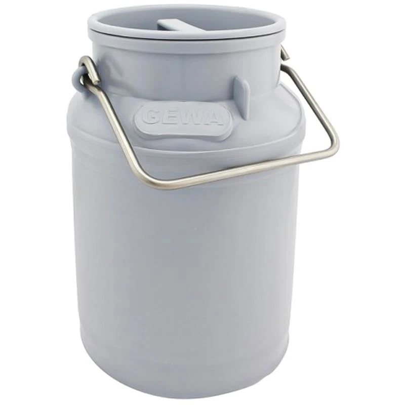 Bidone per latte in plastica Gewa con coperchio a pressione e manico in acciaio inox - 5, 10, 20 lt - Image 2