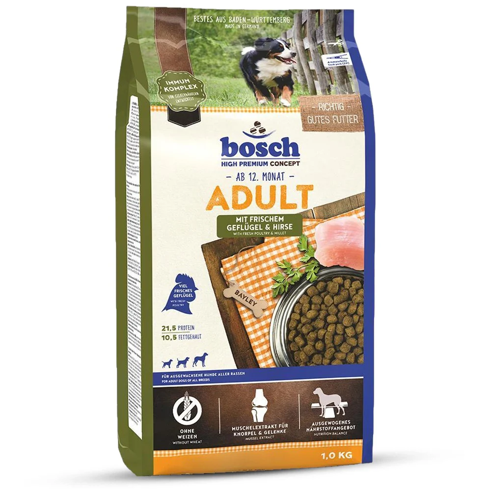 Bosch Adult Crocchette Cane con Pollame Fresco e Miglio