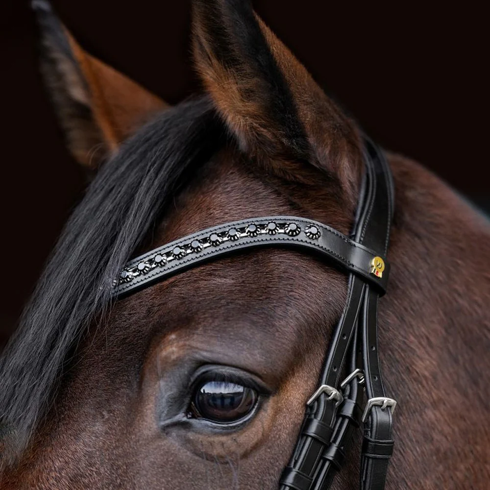 Briglia vernice Waldhausen S-Line Blackshine con cristalli - Image 4