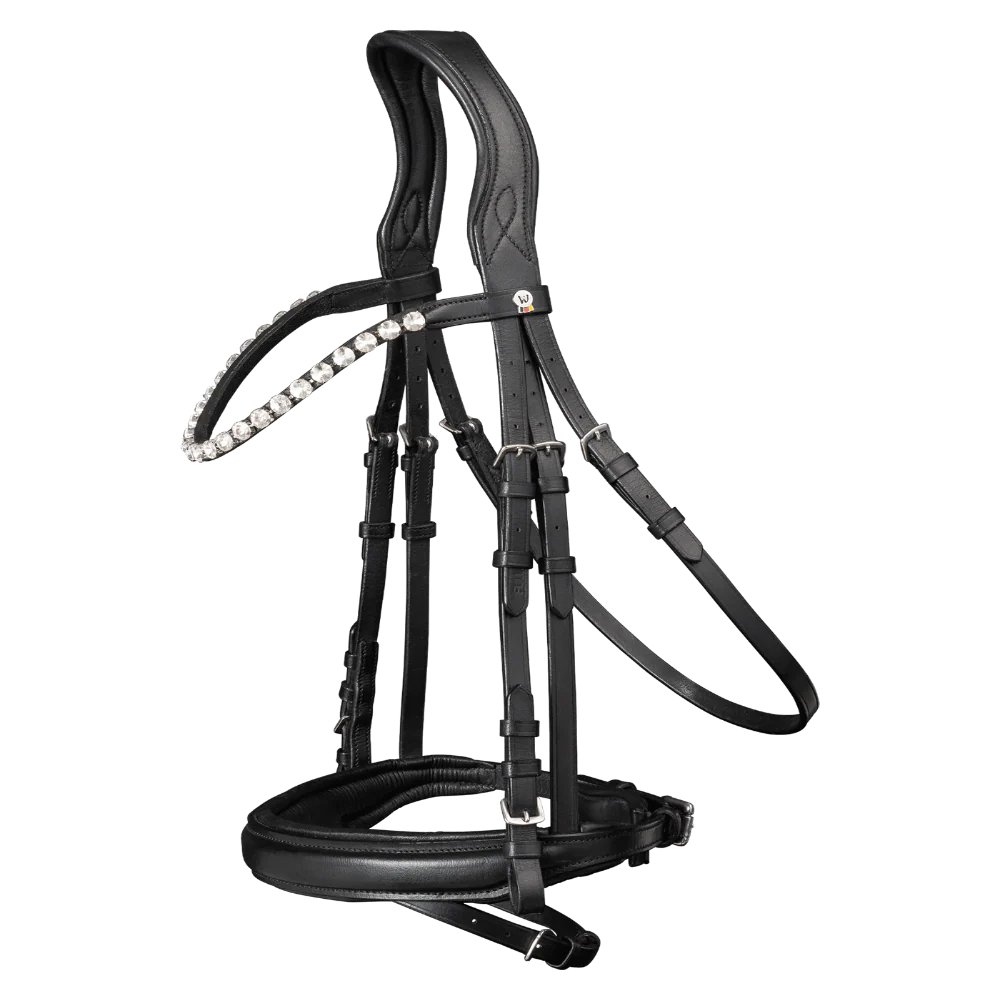 Briglia Waldhausen X-Line Beauty - Inglese Combinata, Nero, VB