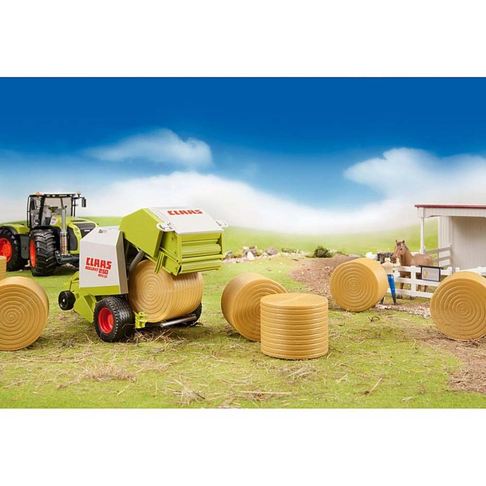 Bruder Accessories - Set of 4 ocher brown Round Hay Bales - Image 6