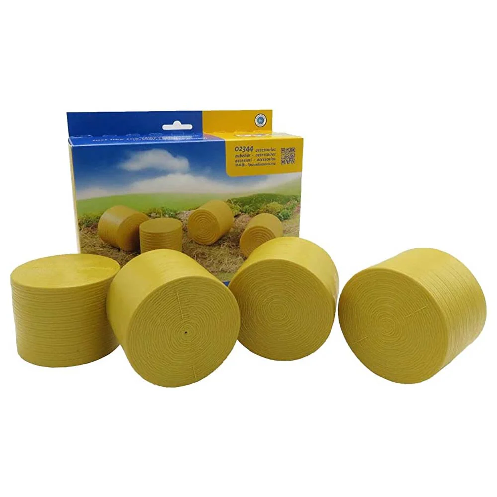 Bruder Accessories - Set of 4 ocher brown Round Hay Bales - Image 8