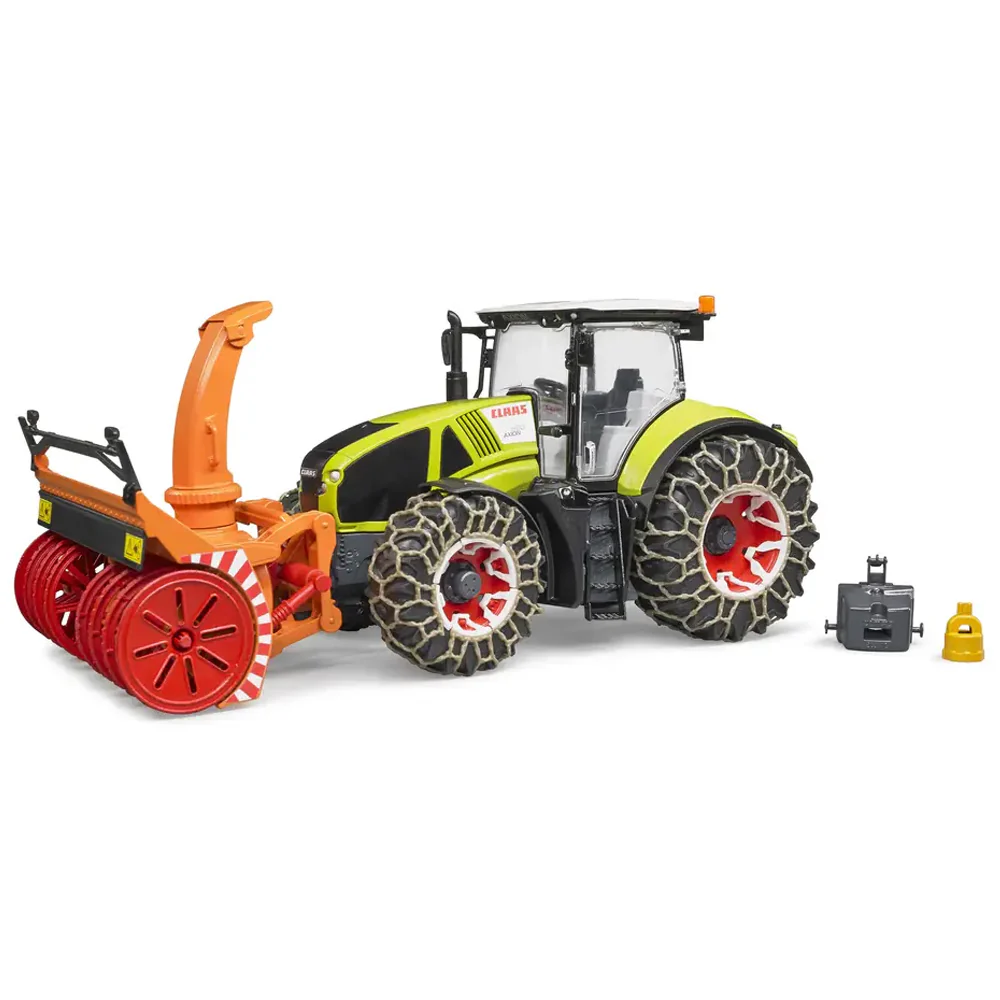 Bruder Claas Axion 950 con catene da neve e turbina da neve - Image 4