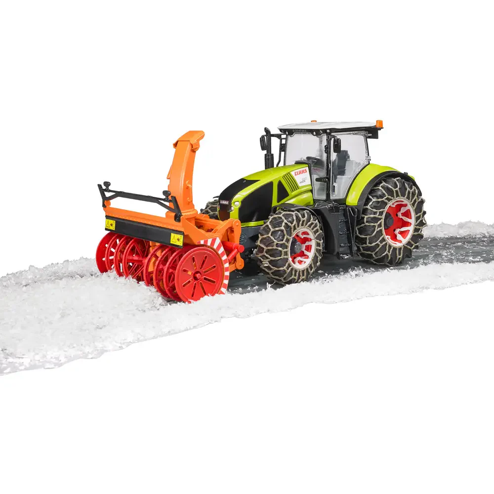 Bruder Claas Axion 950 con catene da neve e turbina da neve - Image 5