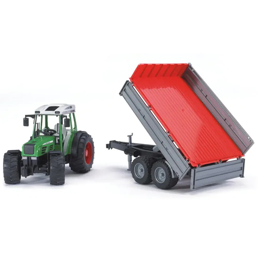 Bruder Fendt 209 S con rimorchio a sponde ribaltabili - Image 4