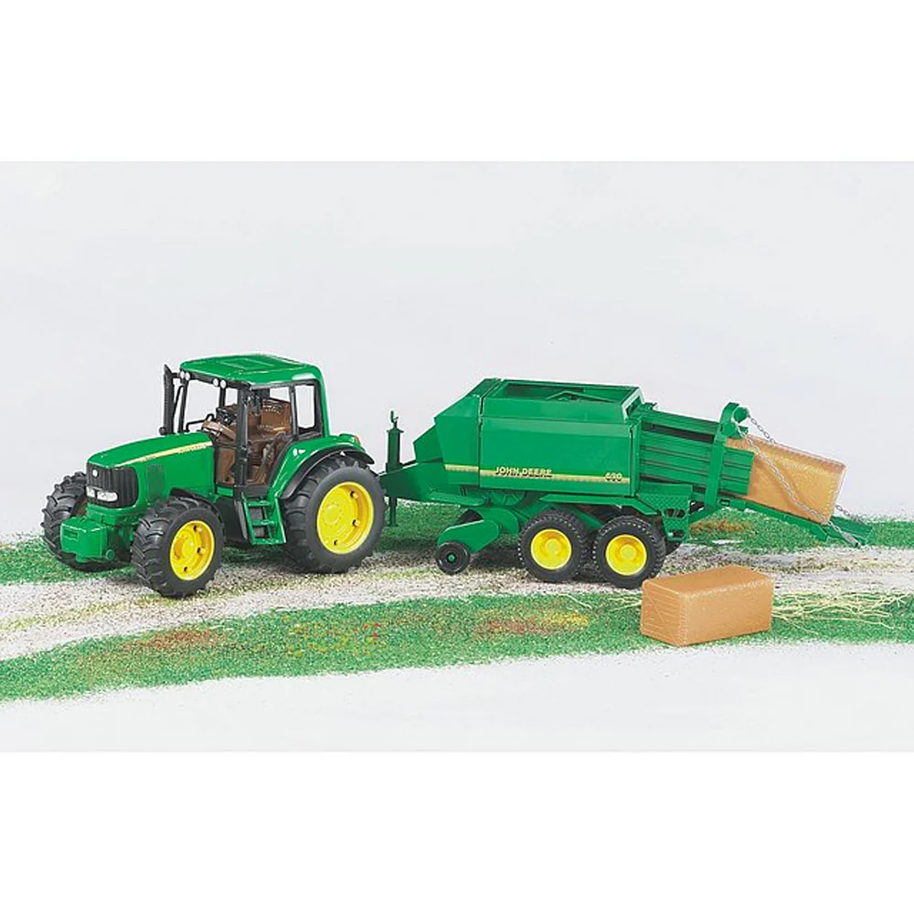 Bruder John Deere rimorchio grande pressa per balle - Image 3