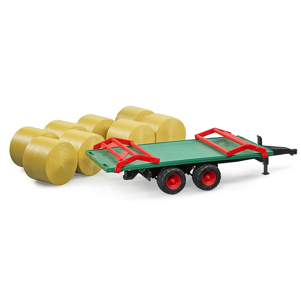 Bruder Rimorchio Trasporto Rotoballe con 8 Balles Giocattolo - Image 2