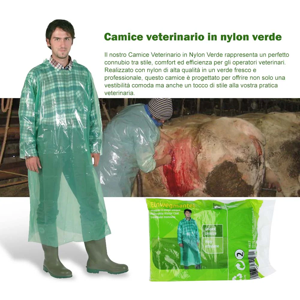 Camice veterinario in nylon verde - Image 7