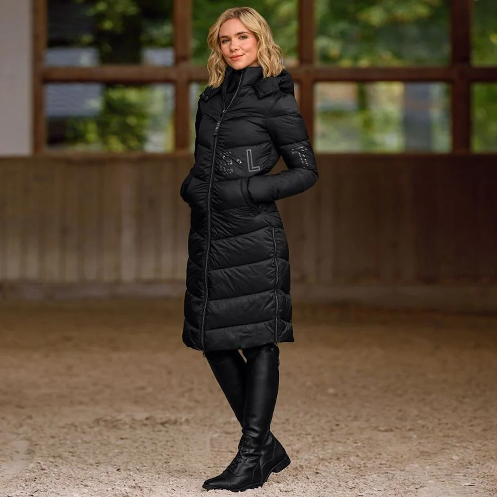Cappotto Lungo Equitazione Oslo Donna Leggero Imbottito Chic - Nero - Image 5