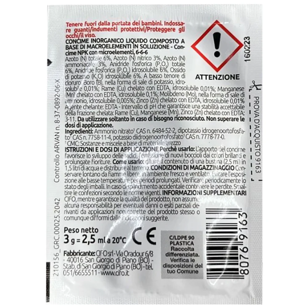 Cifo Concime per Orchidee con Microelementi 2,5ml e 300g - Image 3