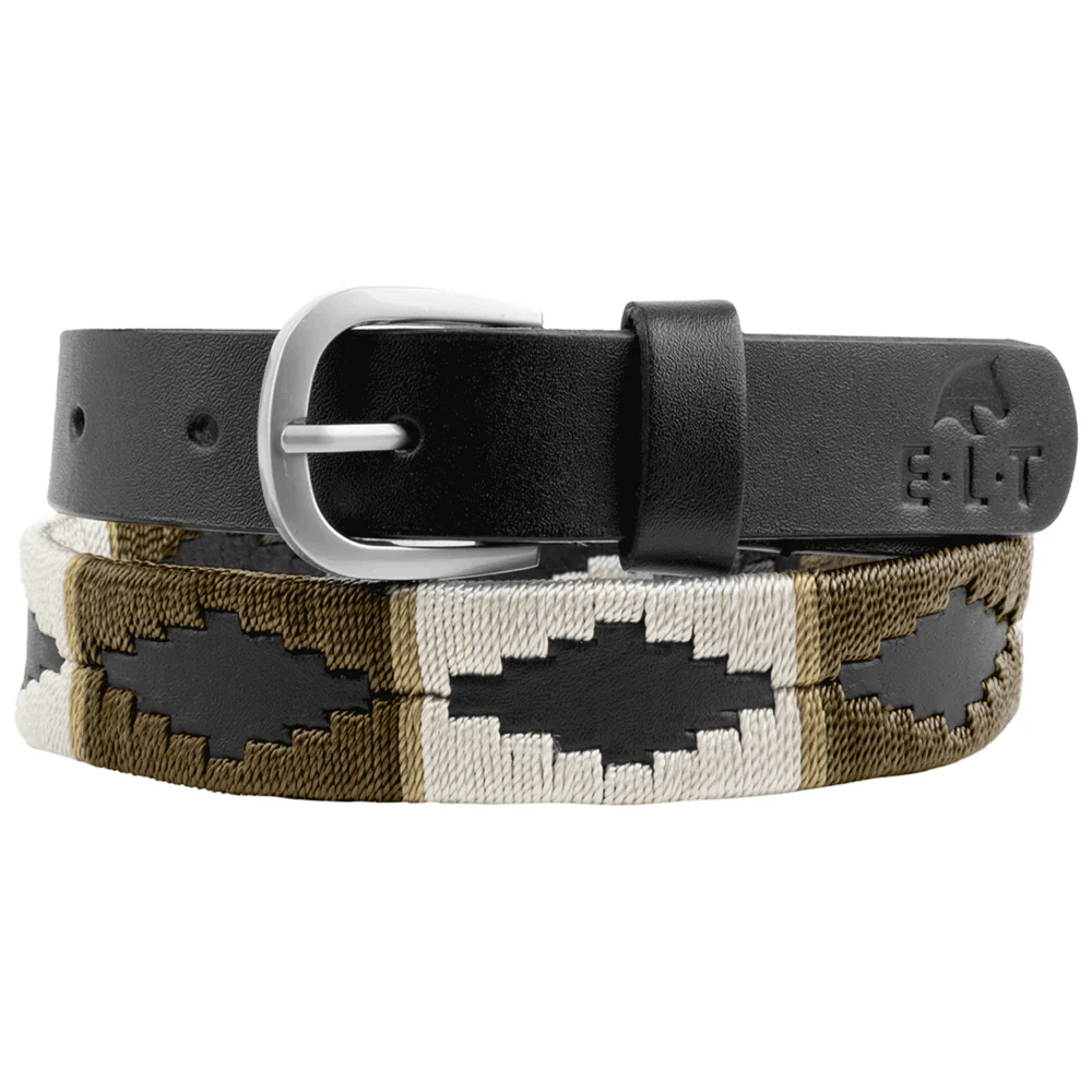 Cintura Polo Gemma in Pelle con Rivestimento Tricolore