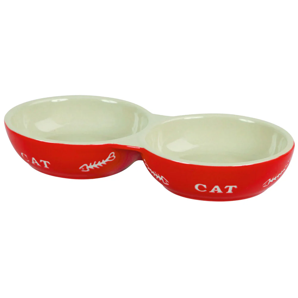 Ciotola Doppia in Ceramica per Gatti 2x200ml