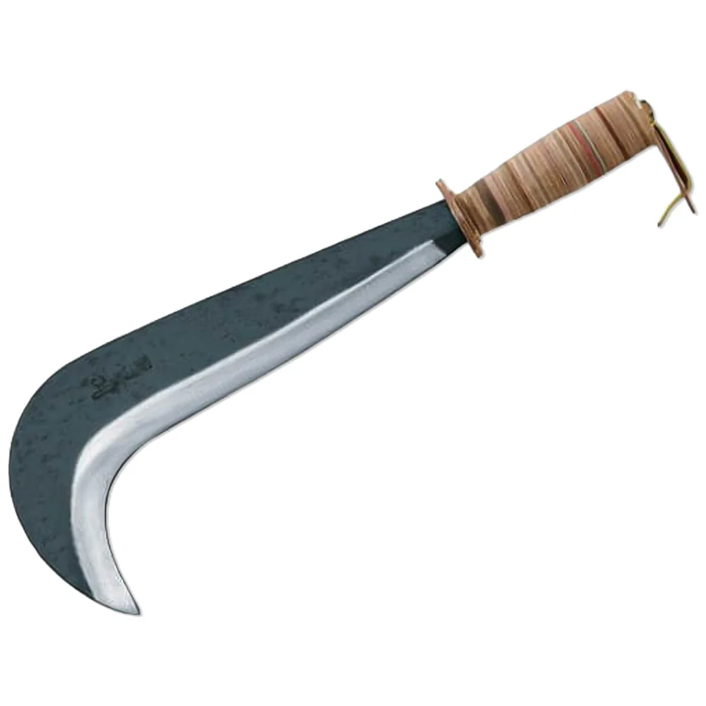 Coltello da Vigna Bergamo con Manico in Pelle e Gancio, 28cm