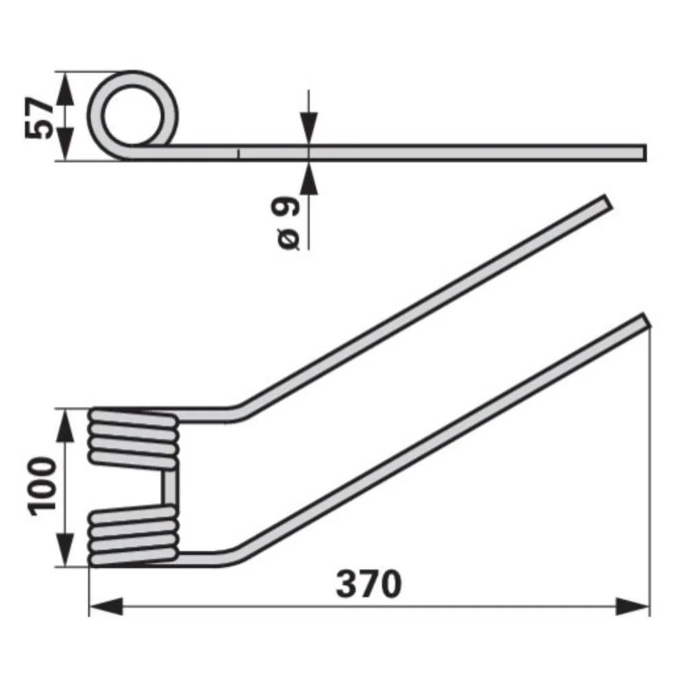 Dente sinistro per voltafieno rotante, arancione sangue, Fella 487134