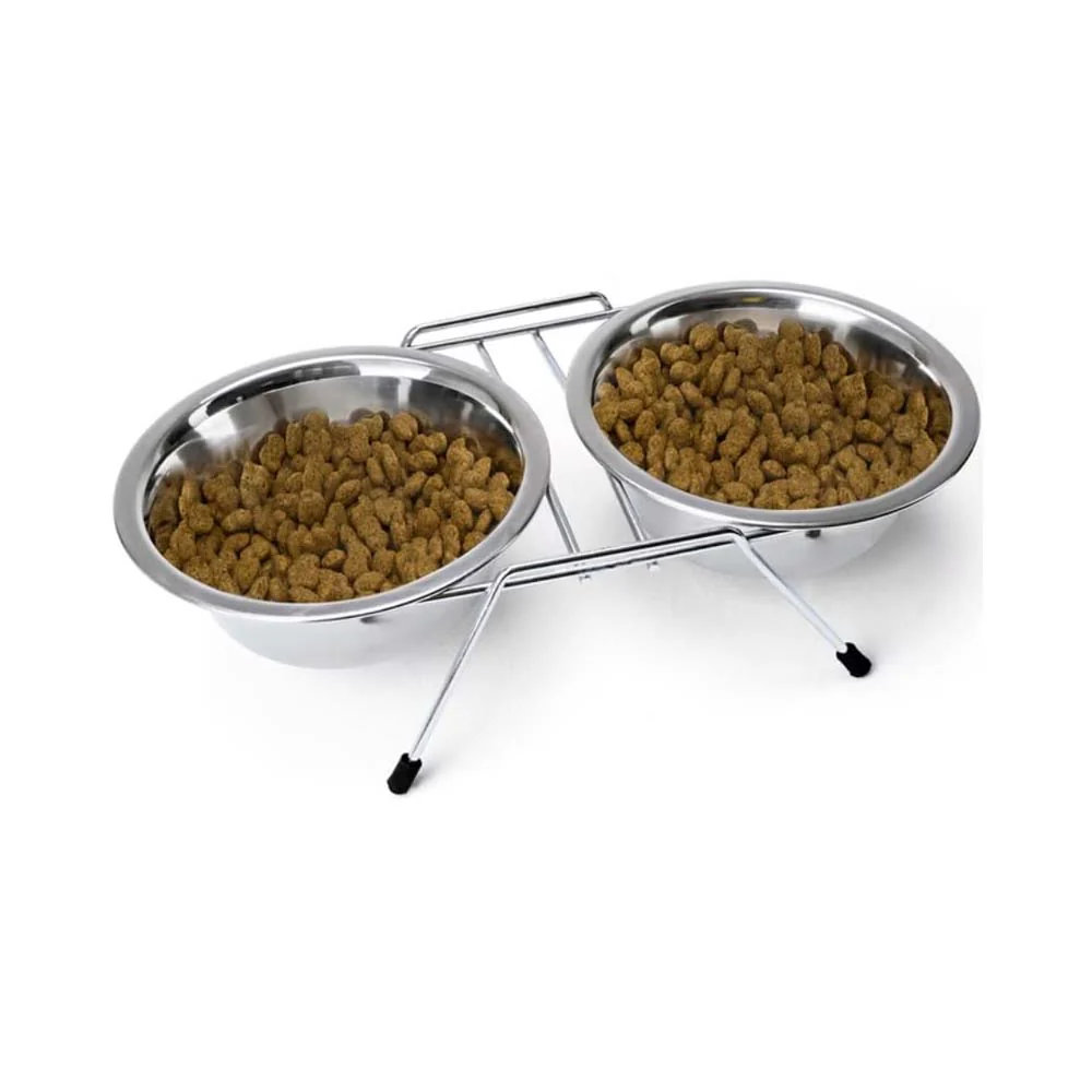 Doppio supporto per ciotole con 2 ciotole in acciaio inox - Image 7