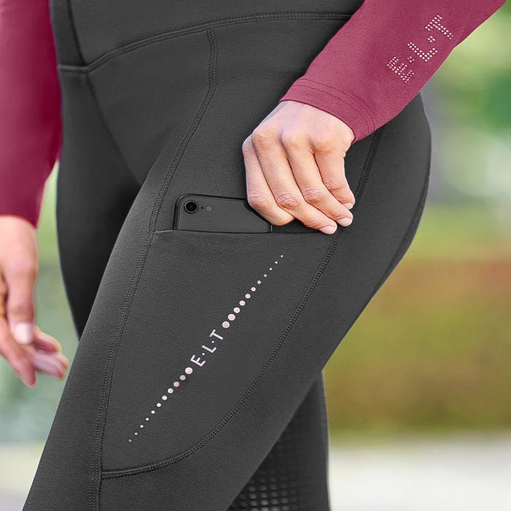 E.L.T Leggings Termici da Equitazione Milla – Blu Scuro & Nero per Donna - Image 4