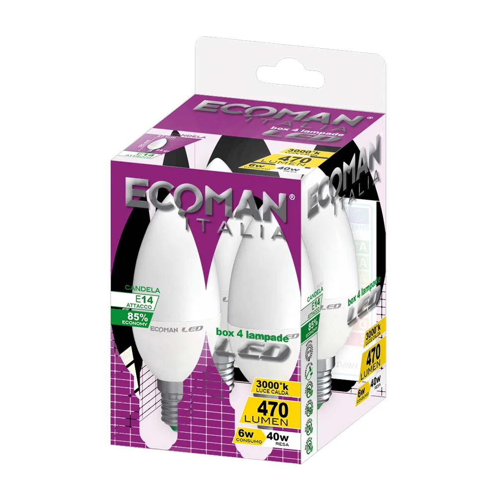 Ecoman Led Mini Candela 6W 3000K 4Pz - Image 3