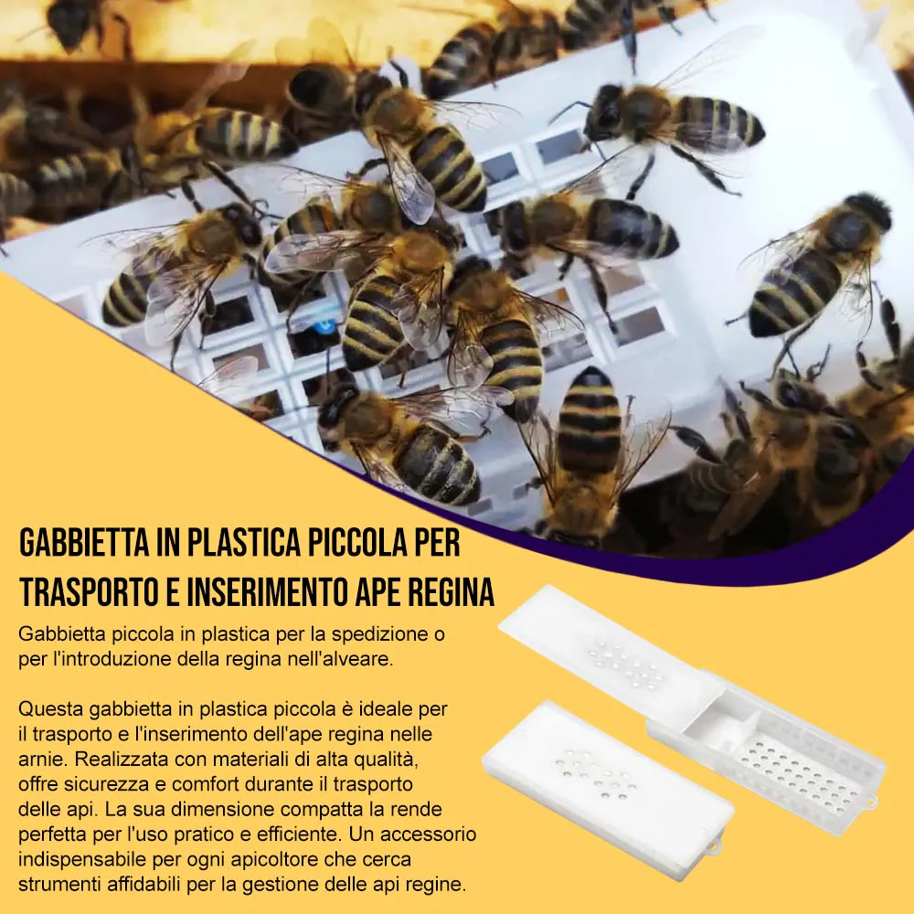Gabbietta in plastica Piccola per Trasporto e Inserimento Ape Regina - Image 4