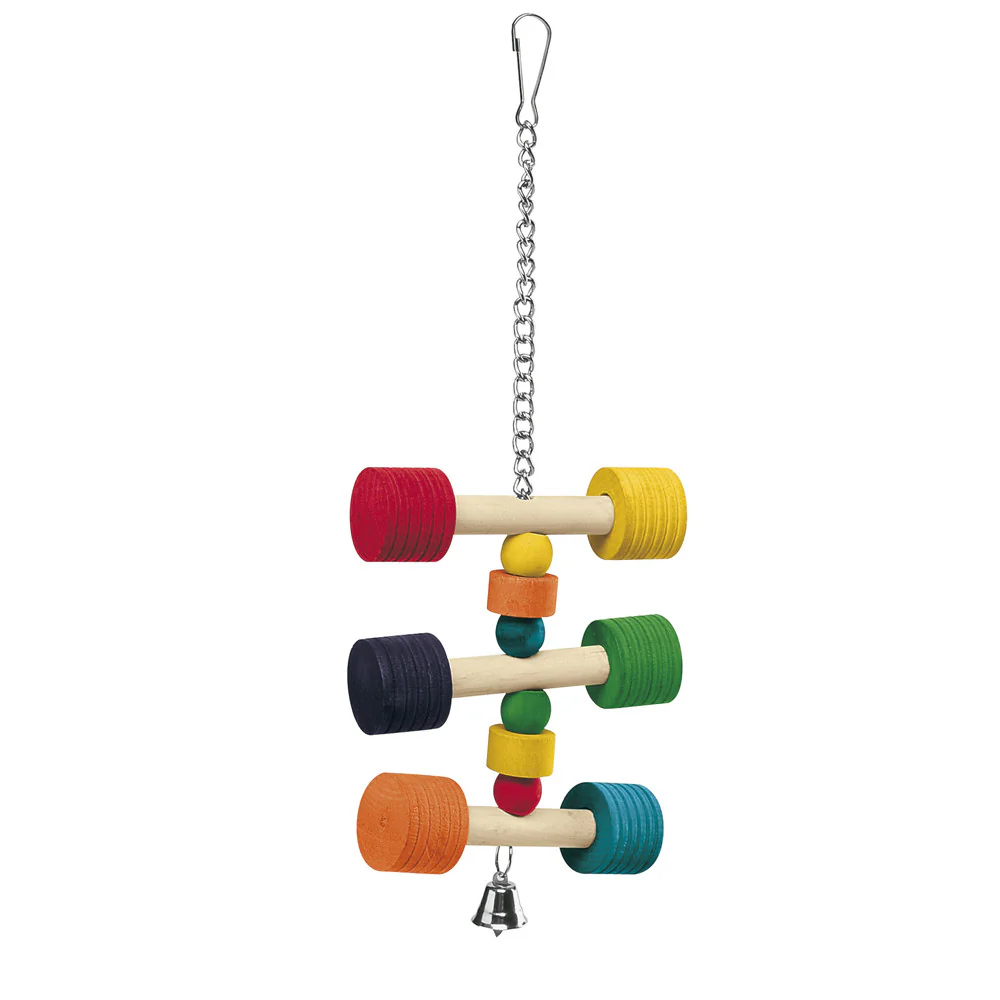 Gioco per Pappagalli PA 4091 in Legno con Campanellino e Catena – Ferplast - Image 2