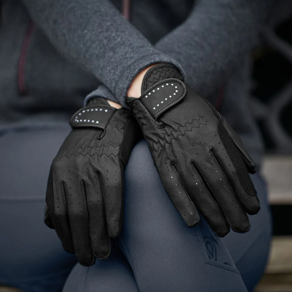 Guanti Equitazione Invernali Allrounder Nero Argento Caldi - Image 2
