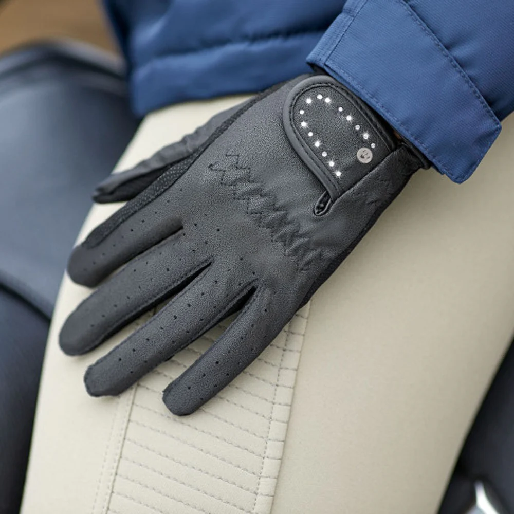 Guanti Equitazione Invernali Allrounder Nero Argento Caldi - Image 3