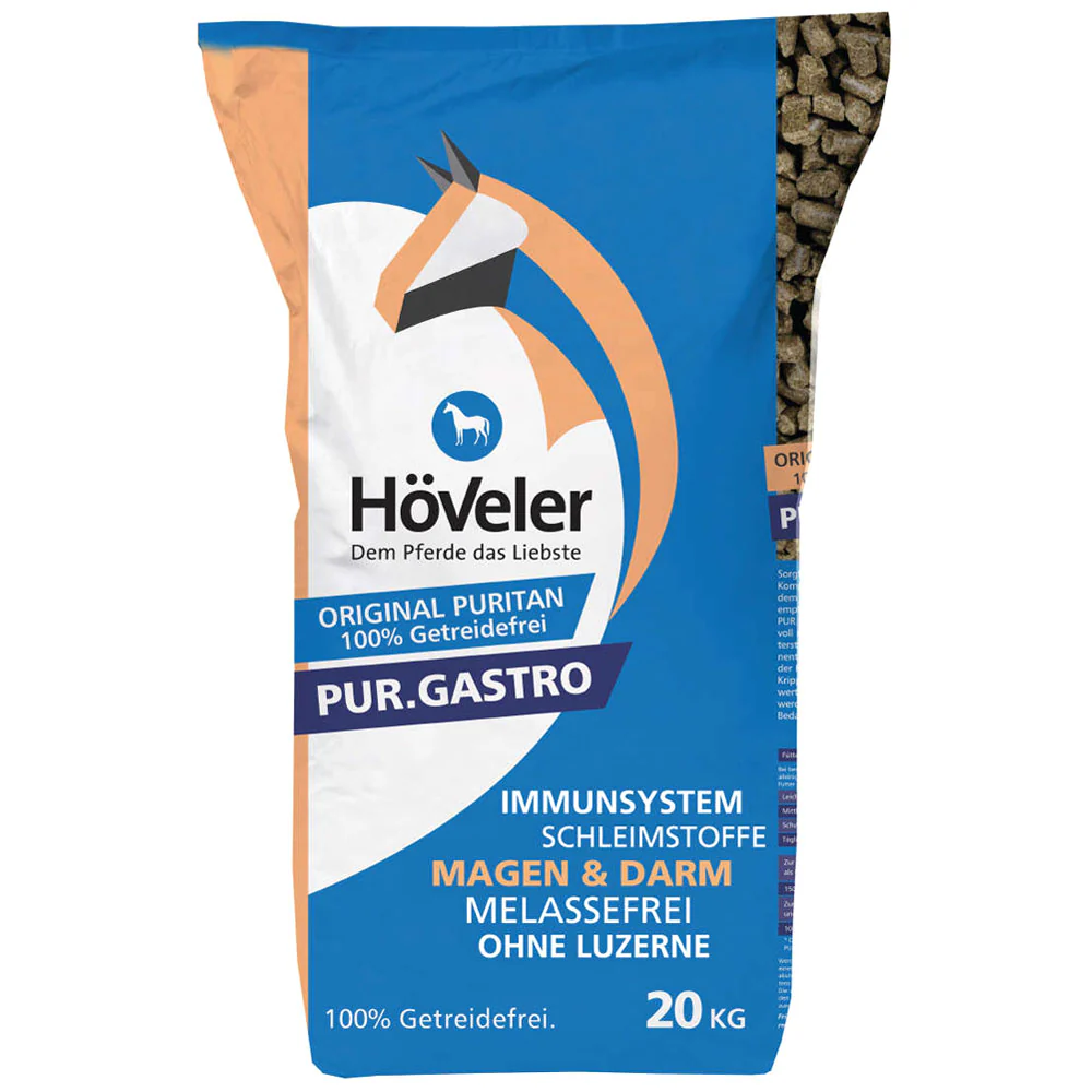 Höveler Pur Gastro mangime senza cereali per cavalli sensibili 20kg