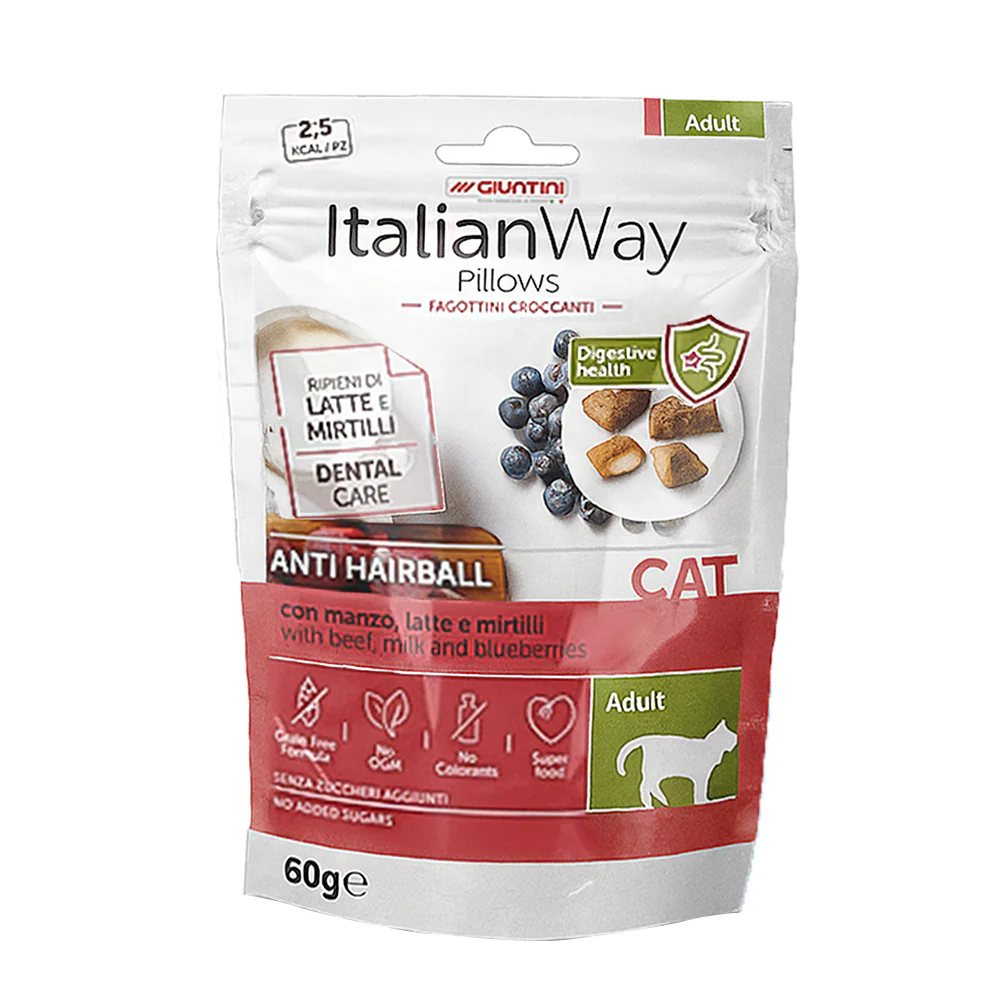 ItalianWay Pillows Snack Gustoso per Gatti al Gusto di Carne 60g - Image 2