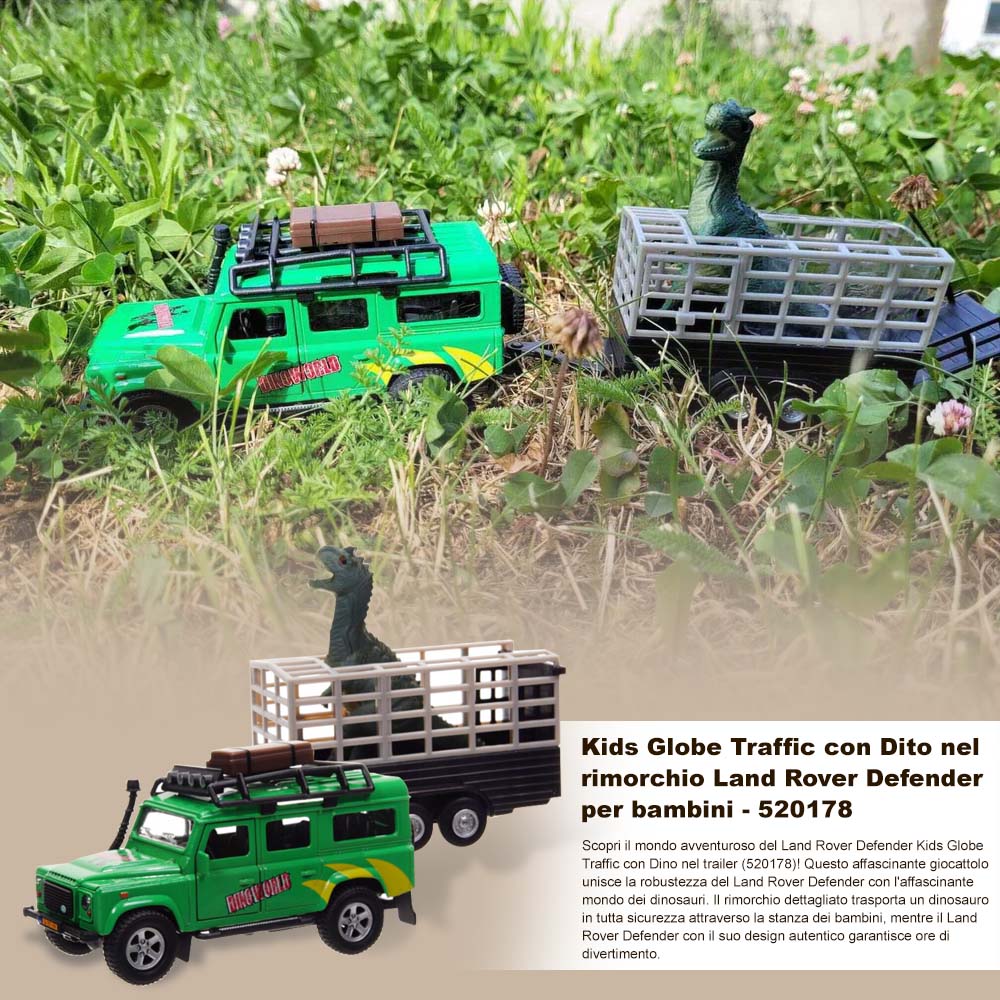 Kids Globe Traffic con Dito nel rimorchio Land Rover Defender per bambini - Image 14