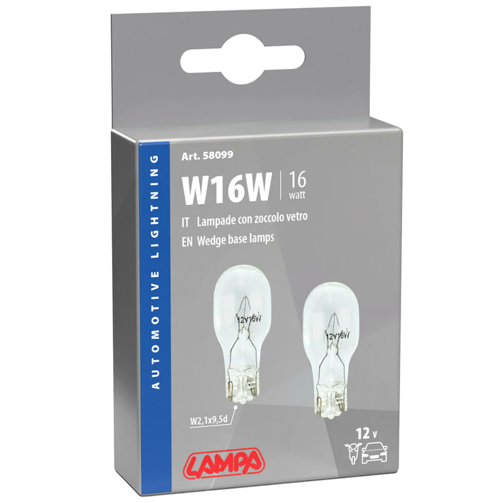 Lampada con base a cuneo 12V - W16W - Image 2