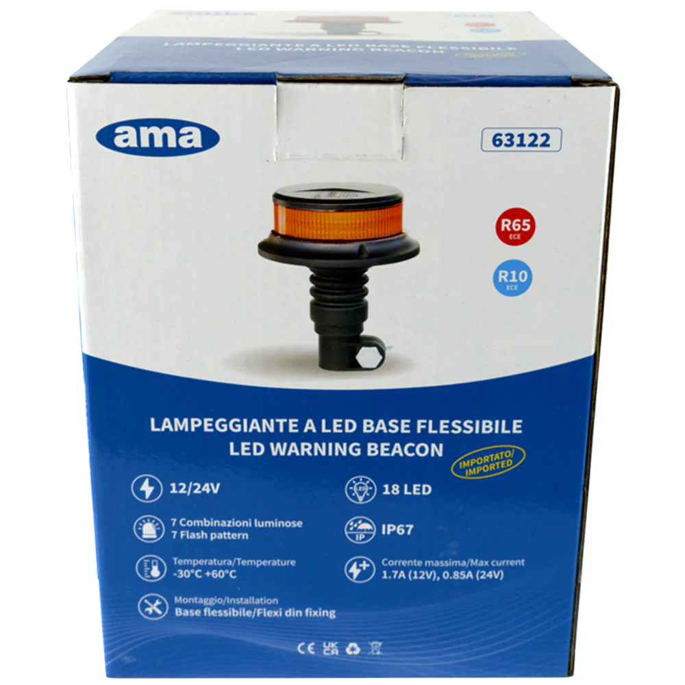 Lampeggiante LED 12-24V con Base a Asta Flessibile - Image 5