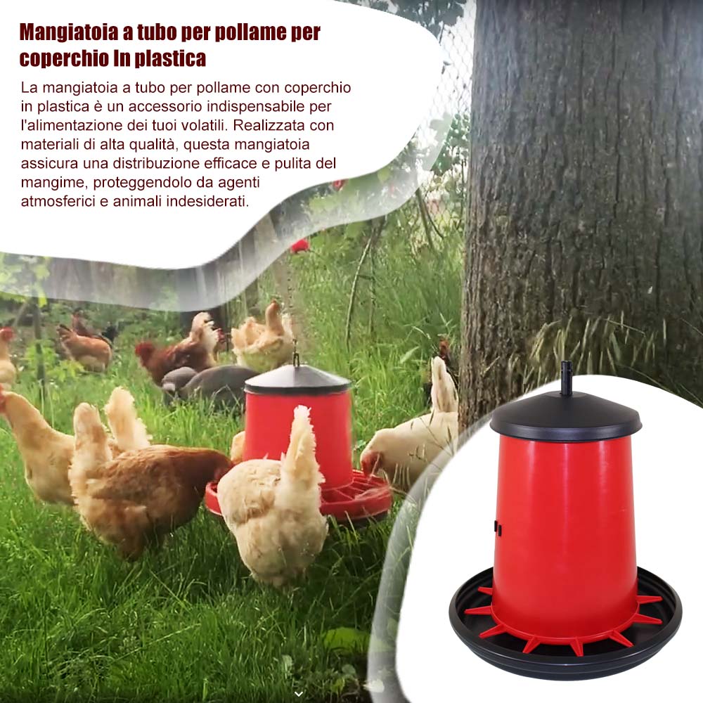 Mangiatoia a tubo per pollame per coperchio In plastica - Image 11