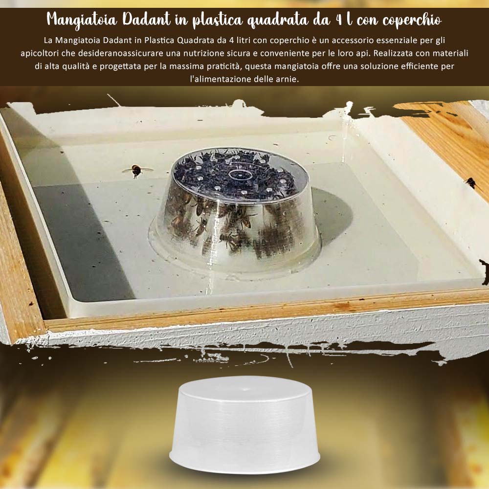 Mangiatoia per api in plastica rotonda da 1,5 litri e coperchio di ricambio - Image 10
