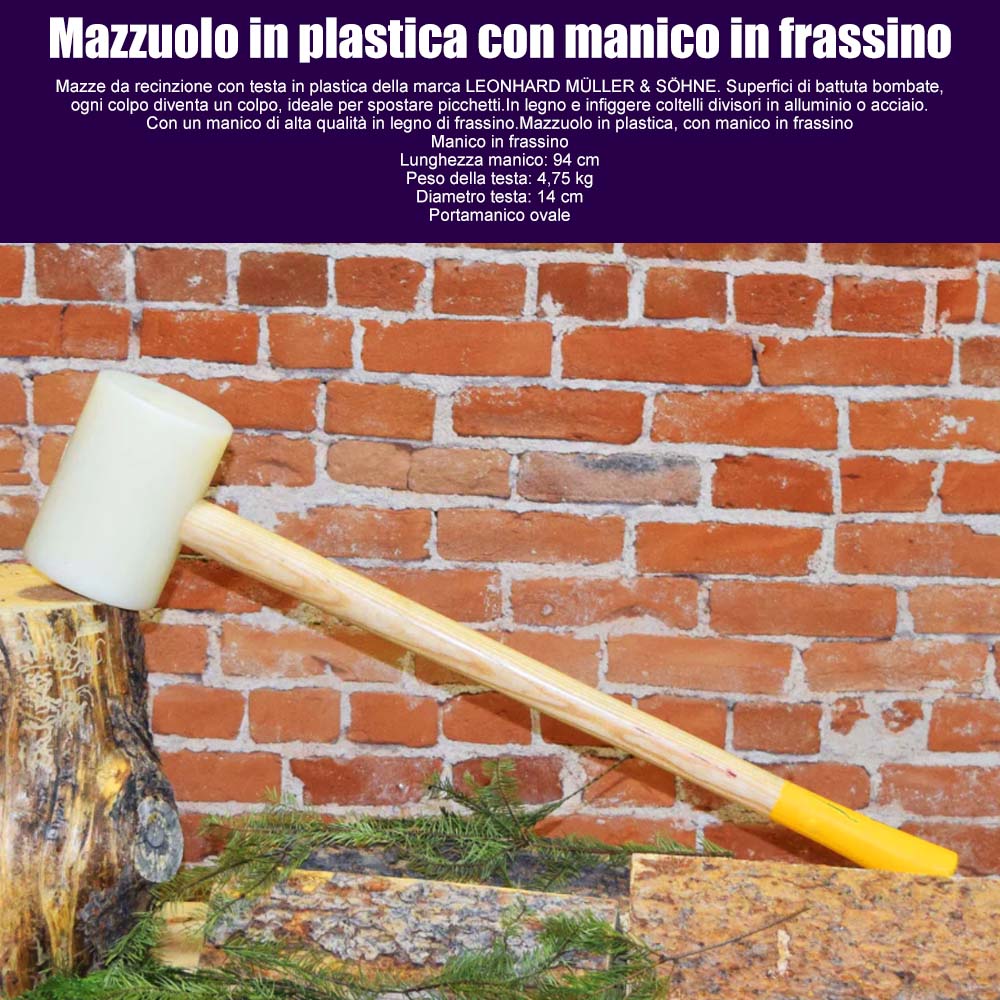 Mazzuolo in plastica con manico in frassino - Image 8