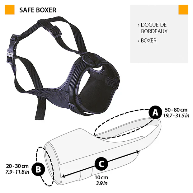 Museruola imbottita e regolabile per cani dal muso corto safe Boxer - Image 5