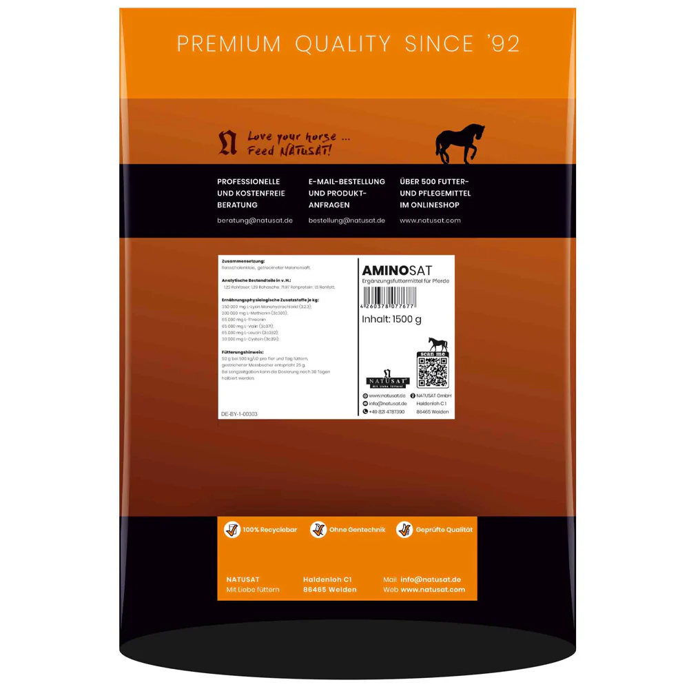 Natusat AminoSat 1,5kg – Integratore Aminoacidi Premium per Cavalli - Image 2