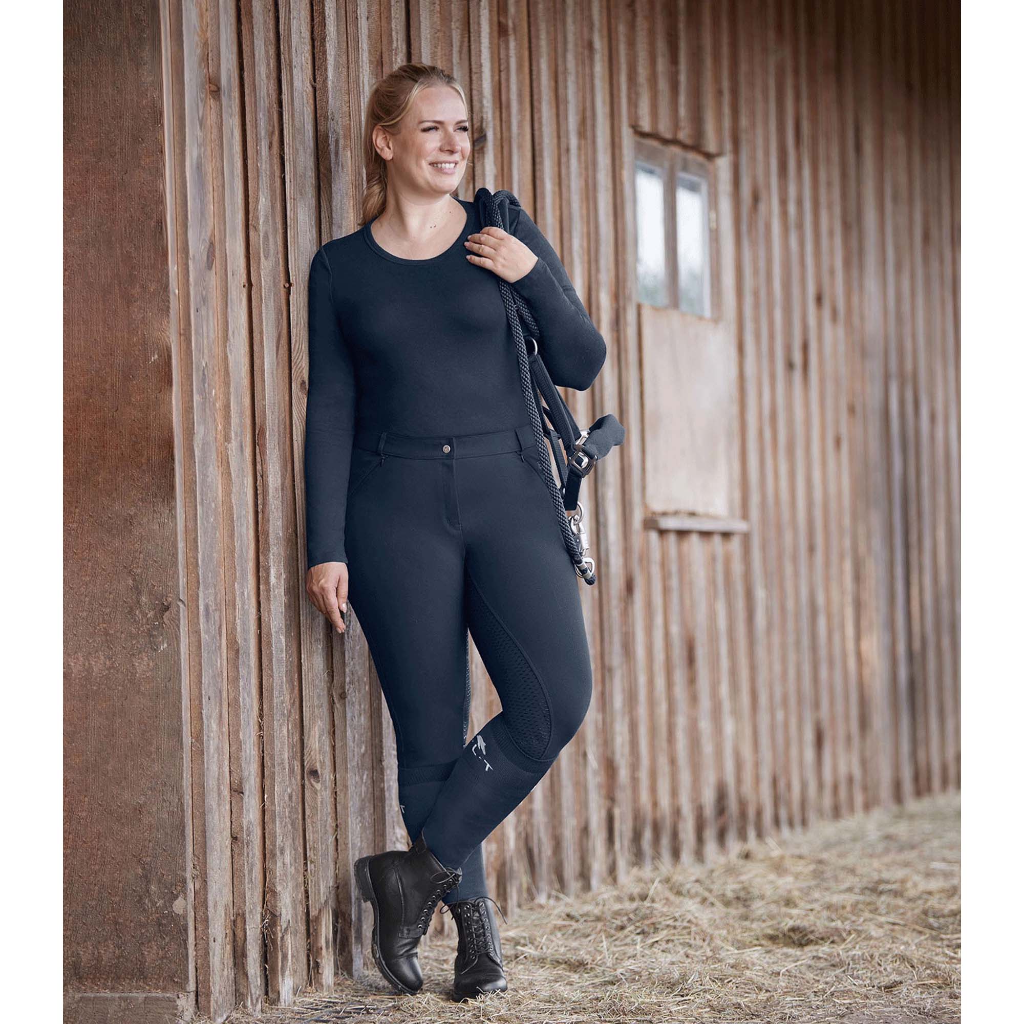 Pantaloni Equitazione Dahlia Silicone, Nero - Image 6