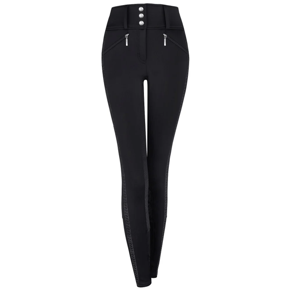 Pantaloni Equitazione Elisa High Waist Silicone Midseason - Nero